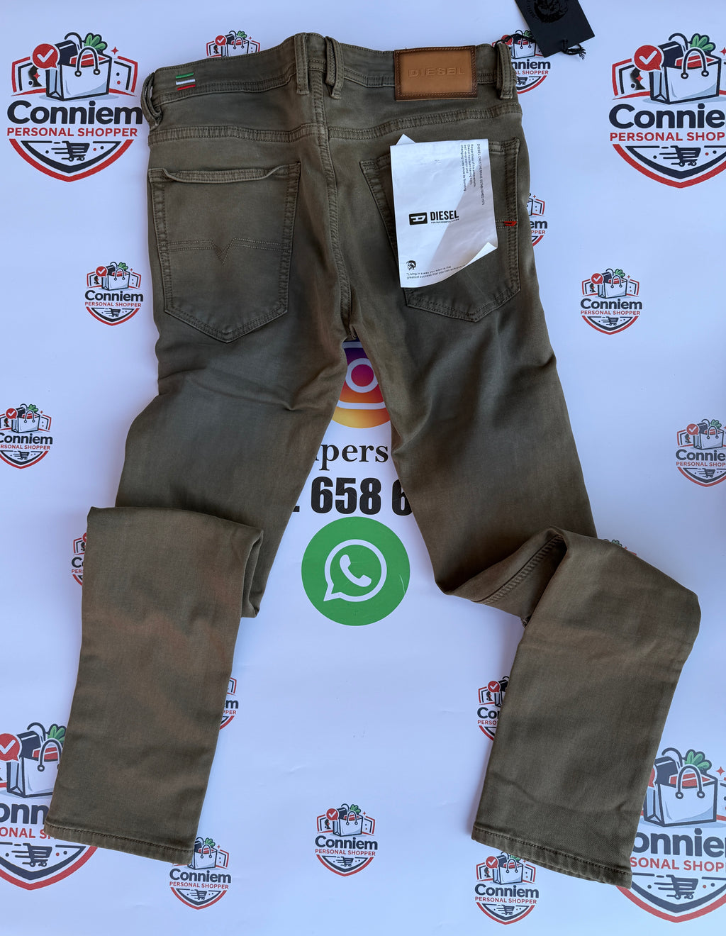 Diesel Distressed Military Olive Denim Jeans