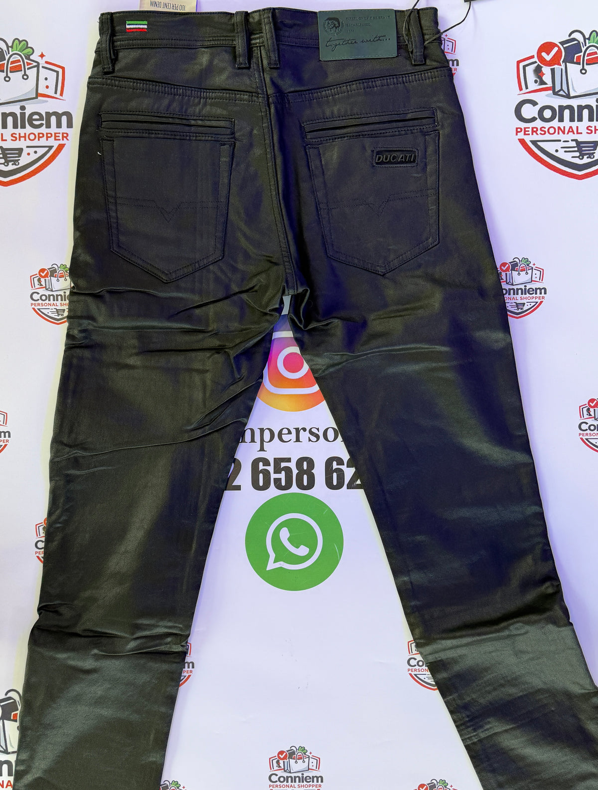 Diesel Ducati Coated Cargo Wax Denim Jeans
