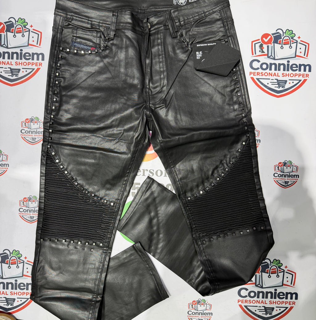 Diesel Studded Wax Coated Denim Jeans