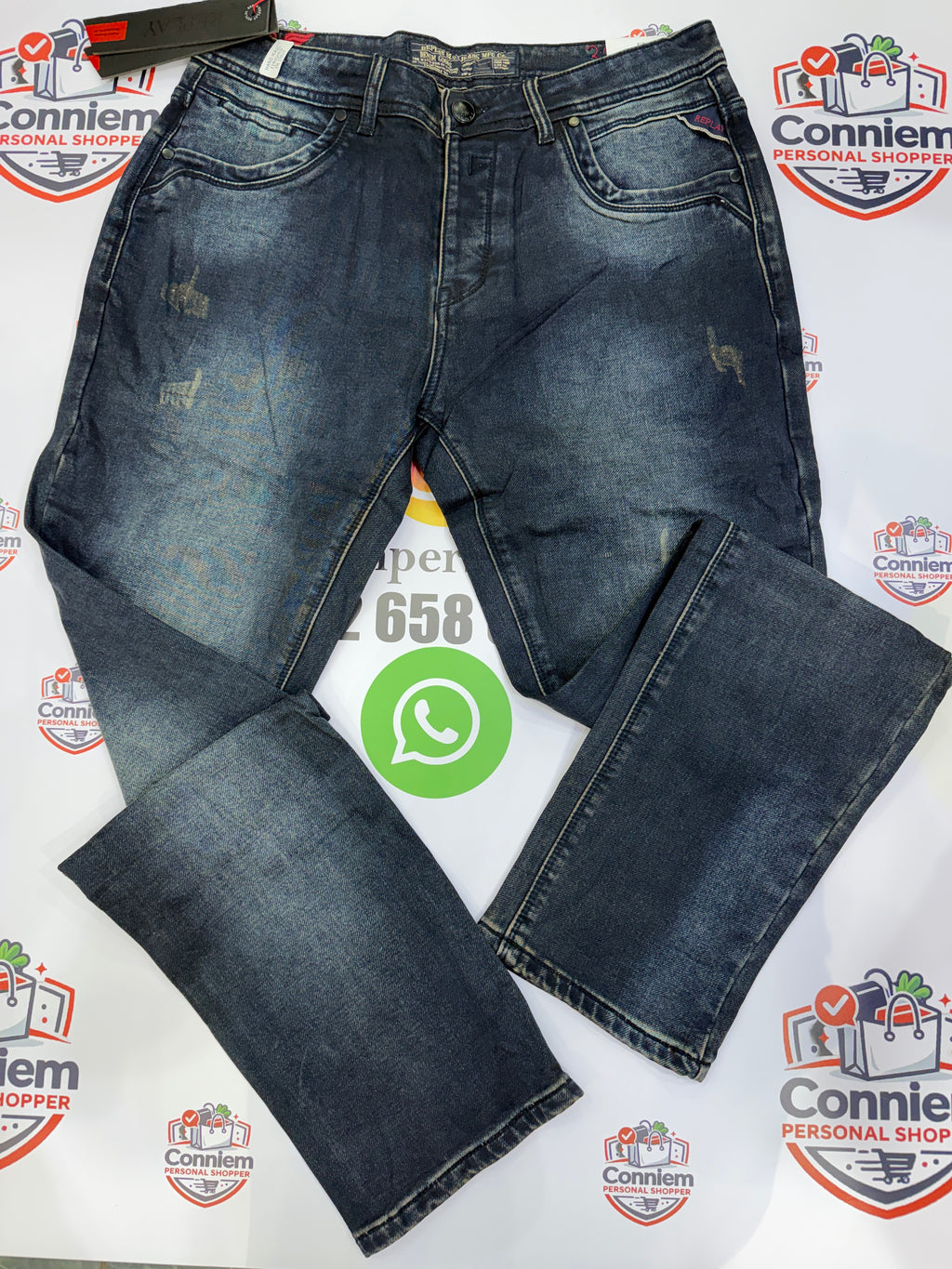 Replay Hyperflex Dark Blue Washed Jeans  (Big cut)