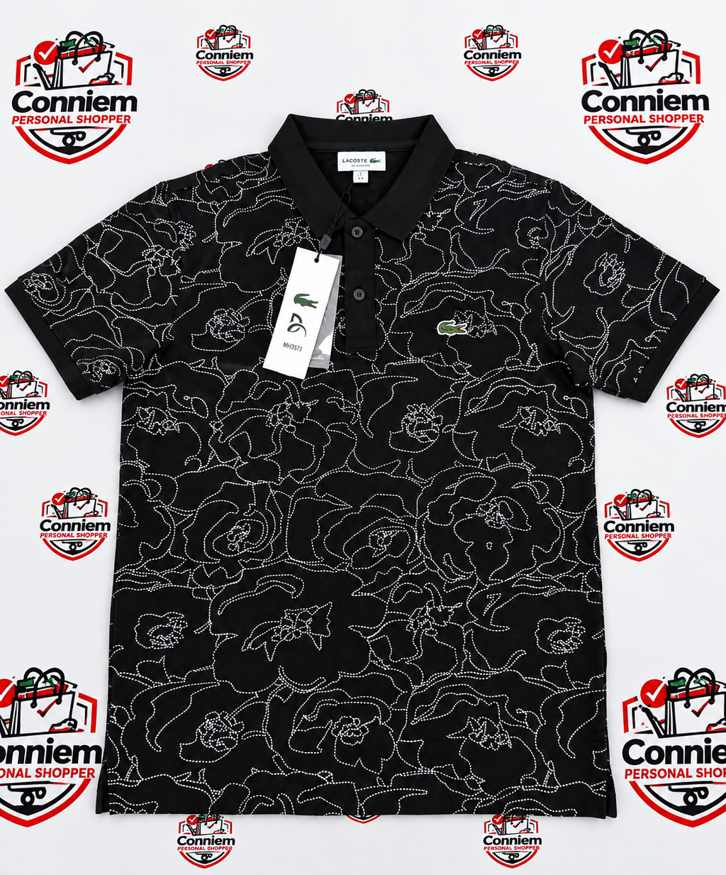 Lacoste Floral Print Premium Polo Golfer T-Shirt Shortsleeve