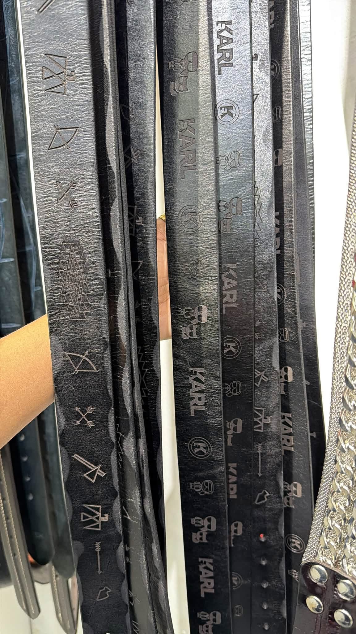 Karl Lagerfeld black leather belts
