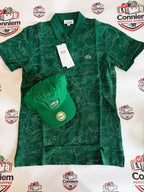 Lacoste Floral Print Premium Polo Golfer T-Shirt Shortsleeve and Cap