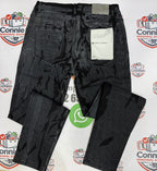 Purple Brand Black Crackle Print Wax Denim Jeans