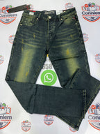 Replay Hyperflex Distressed Green-Blue Jeans