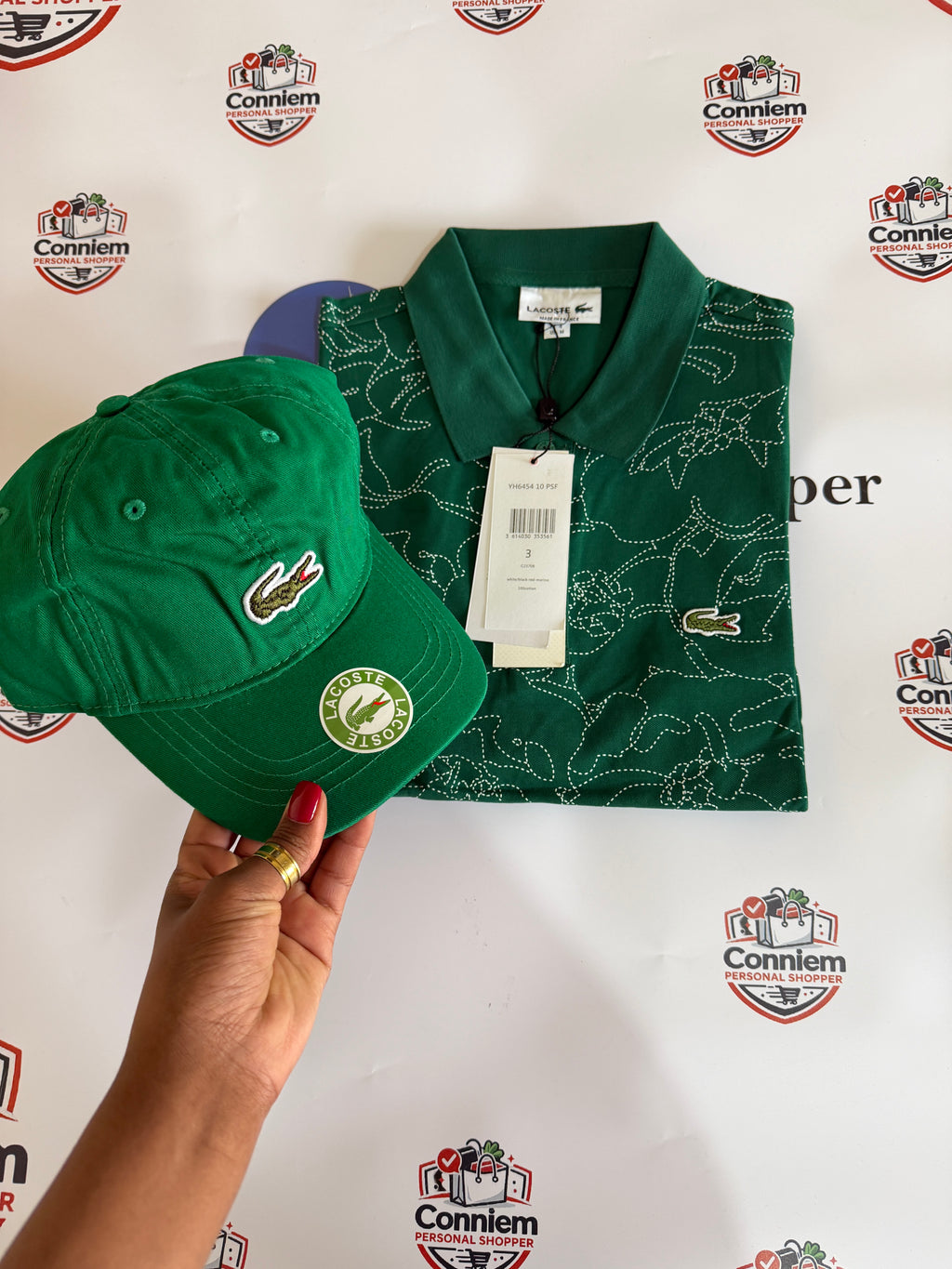 Lacoste Floral Print Premium Polo Golfer T-Shirt Shortsleeve and Cap