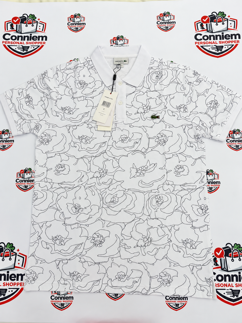 Lacoste Floral Print Premium Polo Golfer T-Shirt Shortsleeve