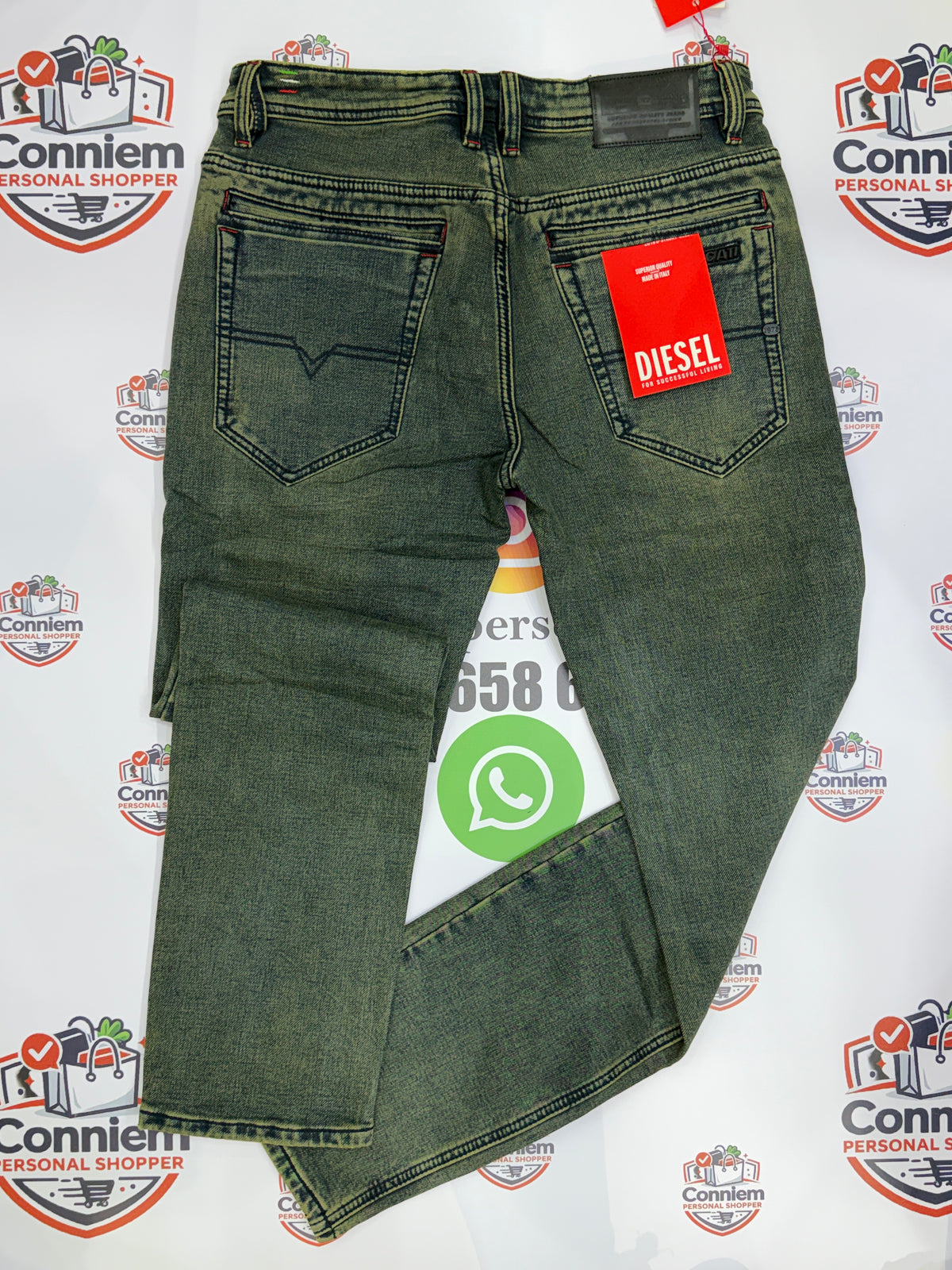 Diesel Olive Green Washed Jeans