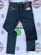 Diesel Dark Blue Denim Jeans distressed yellow pocket