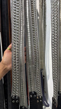 Nanni Milano chain and mesh leather belts