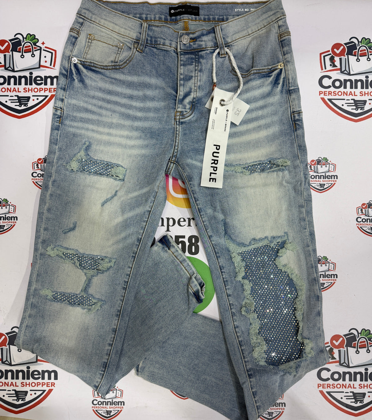Purple Brand Light Blue Distressed Denim Jeans
