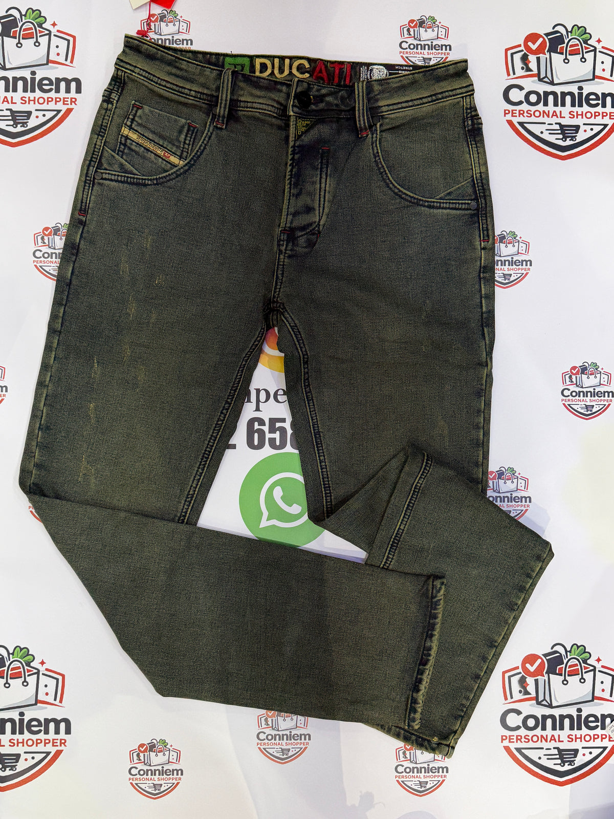 Diesel Olive Green Washed Jeans