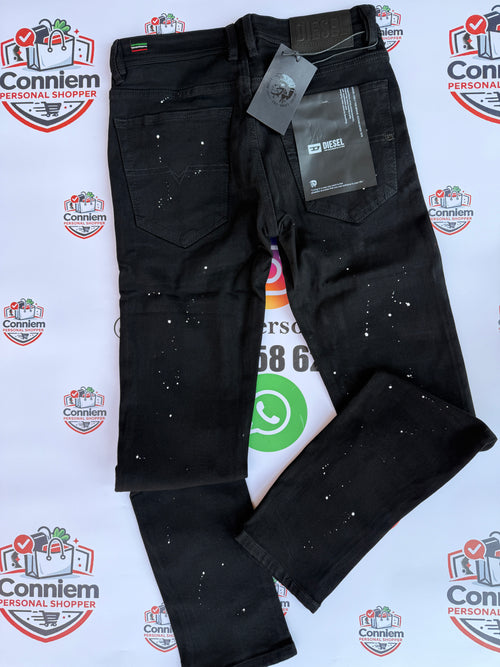 Diesel Black Paint-Splatter Denim Jeans