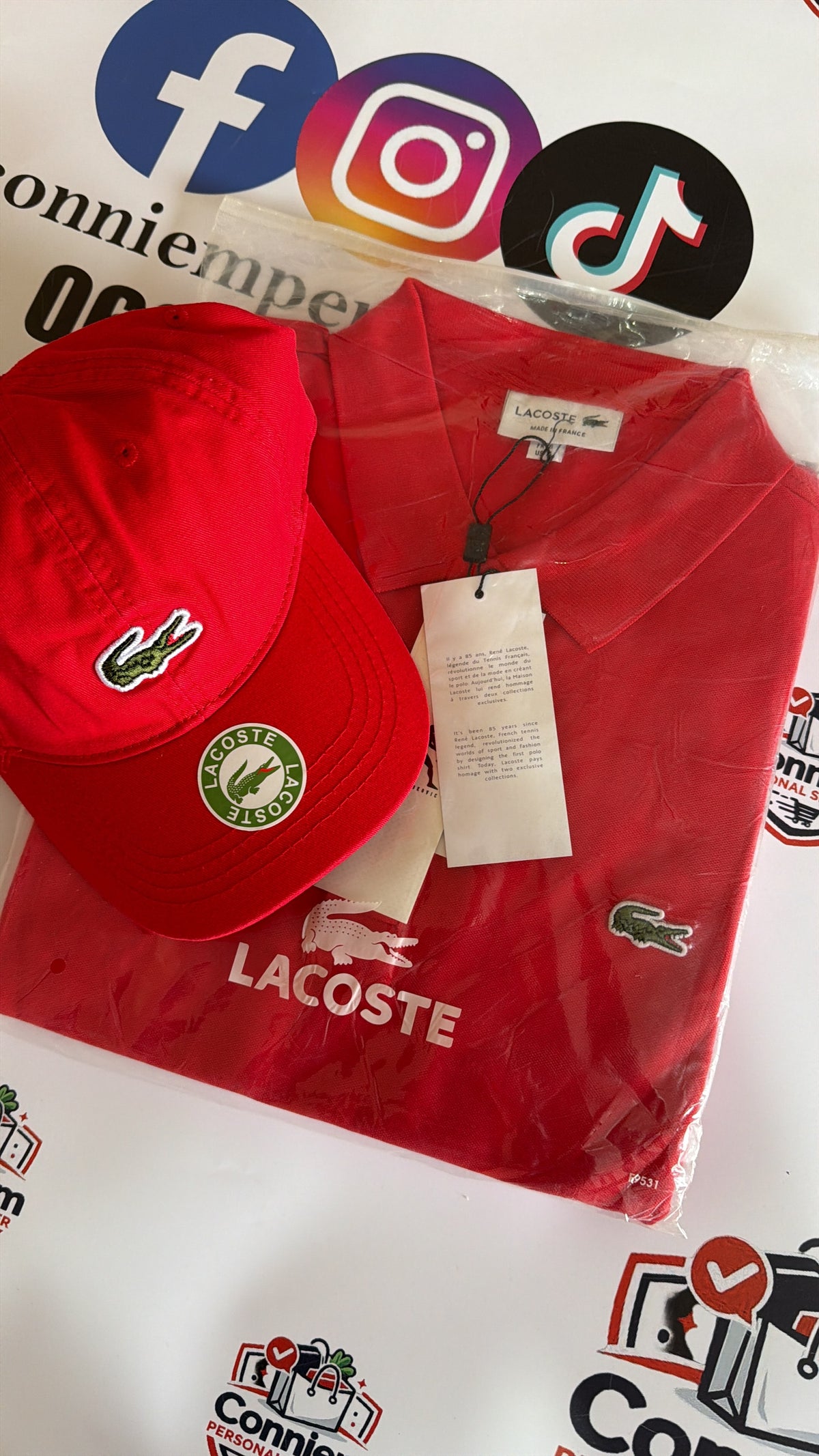 Classic Lacoste Polo Golfer T-Shirt Shortsleeve and cap