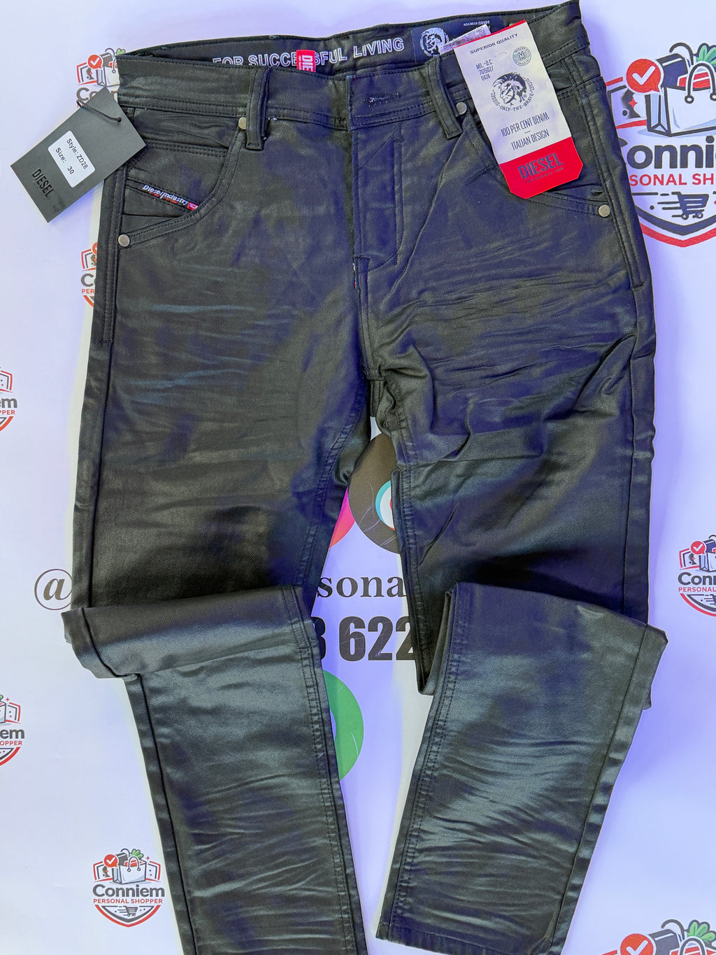 Diesel Ducati Coated Cargo Wax Denim Jeans