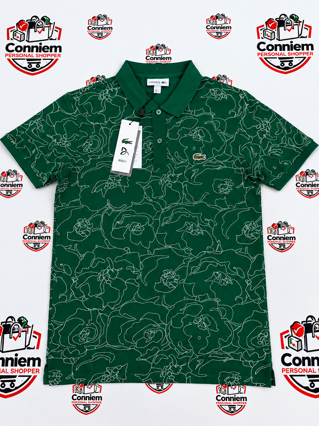 Lacoste Floral Print Premium Polo Golfer T-Shirt Shortsleeve
